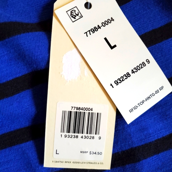 Levi's Women's Cora Cotton Sailor T-Shirt Navy Size Large - Picture 11 of 11